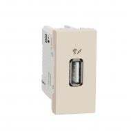 Розетка USB Schneider Electric Unica New тип А 1.05 А 1 модуль без крышки бежевый NU342844