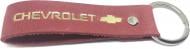 Брелок шкіряний TERRAPLUS Стрічка Chevrolet червоний із ізолотим тисненням