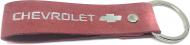 Брелок шкіряний TERRAPLUS Стрічка Chevrolet червоний зі срібним тисненням
