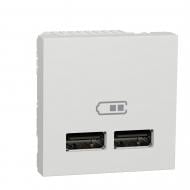 Розетка USB двойная Schneider Electric Unica New тип А 2.1 А 2 модуля без крышки белый NU341818 Розетка USB двойная Schneider Electric Unica New тип А 2.1 А 2 модуля без крышки белый NU341818