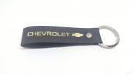 Брелок кожаный TERRAPLUS Лента Chevrolet черный с золотым тиснением