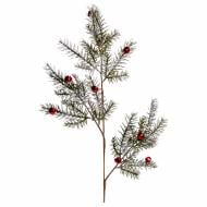 Веточка декоративная YES! Fun хвойная с красными бусинками, 70см