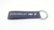 Брелок кожаный TERRAPLUS Лента Chevrolet синий с серебряным тиснением