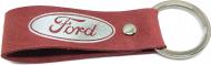 Брелок шкіряний TERRAPLUS Стрічка Ford червоний зі срібним тисненням