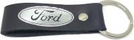 Брелок шкіряний TERRAPLUS Стрічка Ford чорний зі срібним тисненням