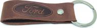 Брелок кожаный TERRAPLUS Лента Ford коричневый с тиснением без цвета