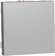 Выключатель кнопочный кнопочный одноклавишный Schneider Electric Unica New 2 модуля без подсветки алюминий NU320630