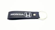 Брелок шкіряний TERRAPLUS Стрічка Honda чорний зі срібним тисненням