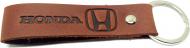 Брелок кожаный TERRAPLUS Лента Honda коричневый с тиснением без цвета