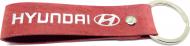 Брелок кожаный TERRAPLUS Лента Hyundai красный с серебряным тиснением