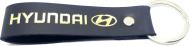 Брелок кожаный TERRAPLUS Лента Hyundai черный с серебряным тиснением