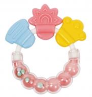 Погремушка-прорезыватель Курносики розовая