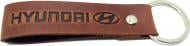 Брелок шкіряний TERRAPLUS Стрічка Hyundai коричневий з тисненням без кольору