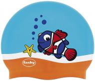 Шапочка для плавания Fashy 30403-01 S голубой с оранжевым
