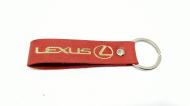 Брелок кожаный TERRAPLUS Лента Lexus красный с золотым тиснением