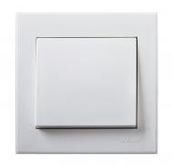 Выключатель одноклавишный Lezard Rain без подсветки белый