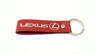 Брелок шкіряний TERRAPLUS Стрічка Lexus червоний зі срібним тисненням