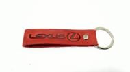 Брелок кожаный TERRAPLUS Лента Lexus красный с тиснением без цвета