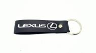 Брелок кожаный TERRAPLUS Лента Lexus черный с серебряным тиснением