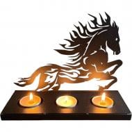 Подсвечник на 3 свечи своими руками "Огненная лошадь" черный