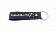 Брелок кожаный TERRAPLUS Лента Lexus синий с золотым тиснением