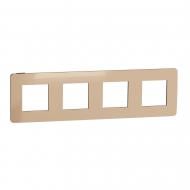 Рамка четырехместная Schneider Electric Unica New Studio Metal универсальная медный/антрацит NU280858