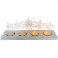 Подсвечник на 4 свечи "Снежинки" белый" Подсвечник на 4 свечи "Снежинки" белый"