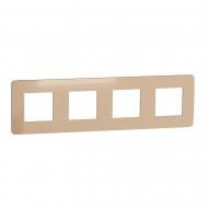 Рамка четырехместная Schneider Electric Unica New Studio Metal универсальная медный/белый NU280857