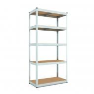 Стеллаж 1800x900x400 мм Меткас Бюджет серый МДФ полки 5 шт. цинкованный