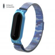 Ремінець для фітнес-браслета Armorstandart Milanese Magnetic Band для Xiaomi Mi Band 6/5 Khaki Blue 56856