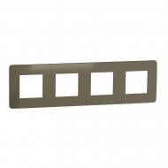 Рамка четырехместная Schneider Electric Unica New Studio Metal универсальная бронза/белый NU280850