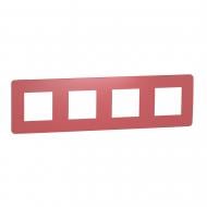 Рамка четырехместная Schneider Electric Unica New Studio Color универсальная красный/белый NU280813