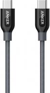 Кабель Anker USB Type-C – USB Type-C 0,9 м сірий (A8187HA1) Powerline