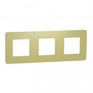 Рамка трехместная Schneider Electric Unica New Studio Color универсальная зеленое яблоко/белый NU280611