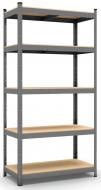 Стеллаж 2000x1200x500 мм Меткас Бюджет антрацит ДСП полки 5 шт. крашенный