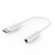 Адаптер для навушників USB-C - стерео-аудио 3.5 mm 0,1 м white (A-CM-3.5F-01)