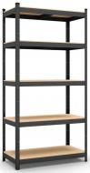 Стеллаж 2000x900x400 мм Меткас Бюджет антрацит МДФ полки 5 шт. крашенный