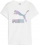 Футболка Puma CLASSICS IRIDESCENT LOGO TEE G 62290402 р.140 белый