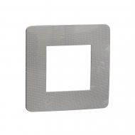 Рамка одноместная Schneider Electric Unica New Studio Metal универсальная хром/белый NU280255