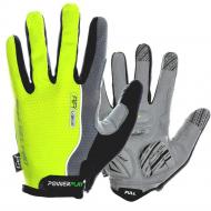 Велоперчатки PowerPlay 6551 M серо-салатовый