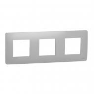 Рамка тримісна Schneider Electric Unica New Studio універсальна алюміній NU200630 Рамка тримісна Schneider Electric Unica New Studio універсальна алюміній NU200630