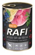 Корм влажный беззерновой для взрослых собак Rafi Dolina Noteci говяжьи желудки с ветчиной, голубиной, клюквой 400 г Корм влажный беззерновой для взрослых собак Rafi Dolina Noteci говяжьи желудки с ветчиной, голубиной, клюквой 400 г