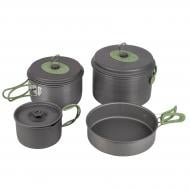 Набір посуду Bo-Camp ø20 мм 16 мм 3,5 л Explorer 4 Pieces Hard Anodized Grey/Green (2200244)