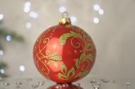 Куля ялинкова Різдвяний сонет d 100 мм червоний 7806723228362