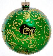 Куля ялинкова Тичинковий візерунок d 85 мм зелений 4820001023954