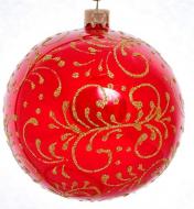 Куля ялинкова Тичинковий візерунок d 85 мм червоний 4820001017748