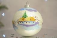 Куля ялинкова Засніжене село d 100 мм білий 4820001154962