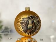 Шар елочный Символ 2026 Мечтательный конь d 85 мм золото 4820001234084