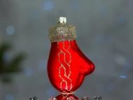 Іграшка на ялинку Рукавичка 9 см червоний Іграшка на ялинку Рукавичка 9 см червоний