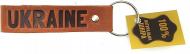 Брелок кожаный TERRAPLUS Лента Ukraine коричневый с тиснением без цвета